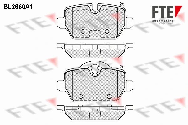 Kit de plaquettes de frein, frein à disque FTE 9010899