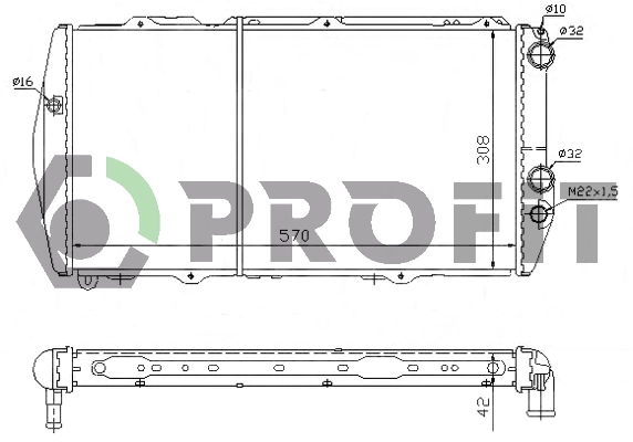 Radiateur, refroidissement du moteur PROFIT PR 0012A6