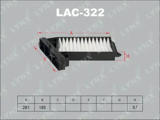 Filtre, air de l'habitacle LYNXAUTO LAC-322