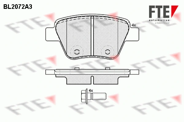 Kit de plaquettes de frein, frein à disque FTE 9010656