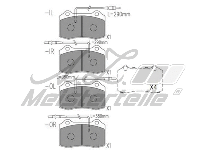 Kit de plaquettes de frein, frein à disque A.Z. Meisterteile AZMT-44-022-1717