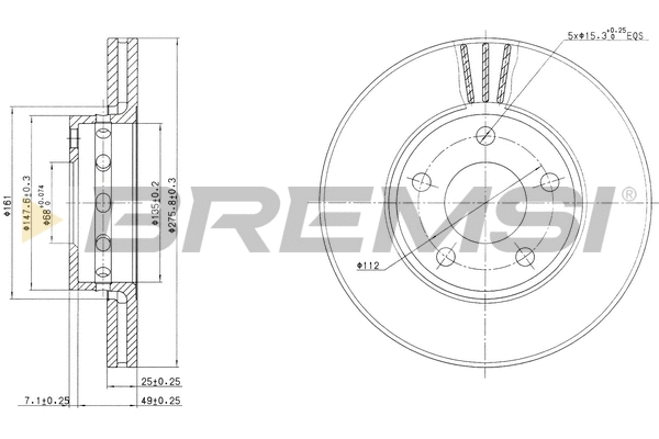 Disque de frein BREMSI CD6612V