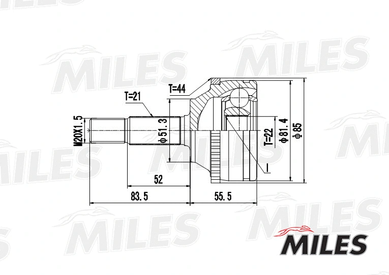 Jeu de joints, arbre de transmission MILES GA20397