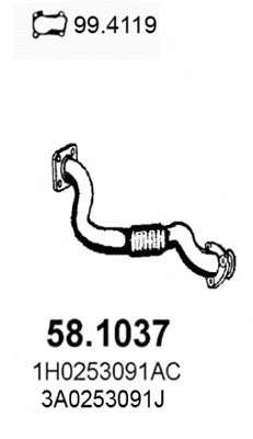 Tuyau d'échappement ASSO 58.1037
