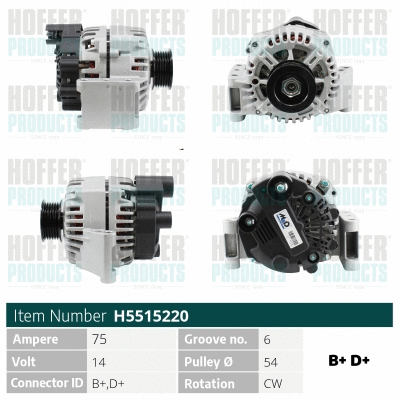 Alternateur HOFFER H5515220