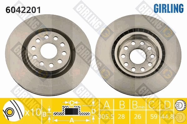 Disque de frein GIRLING 6042201