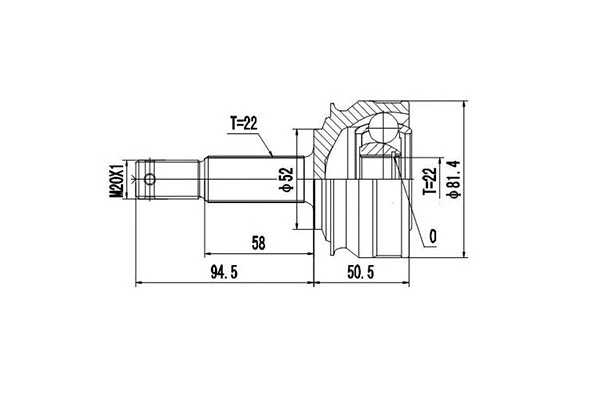 Jeu de joints, arbre de transmission DYNAMATRIX DCV844041