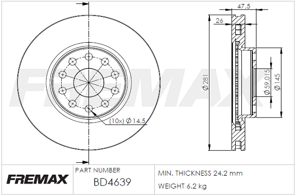 Disque de frein FREMAX BD-4639