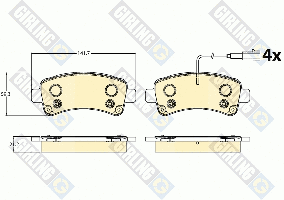 Kit de plaquettes de frein, frein à disque GIRLING 6121065