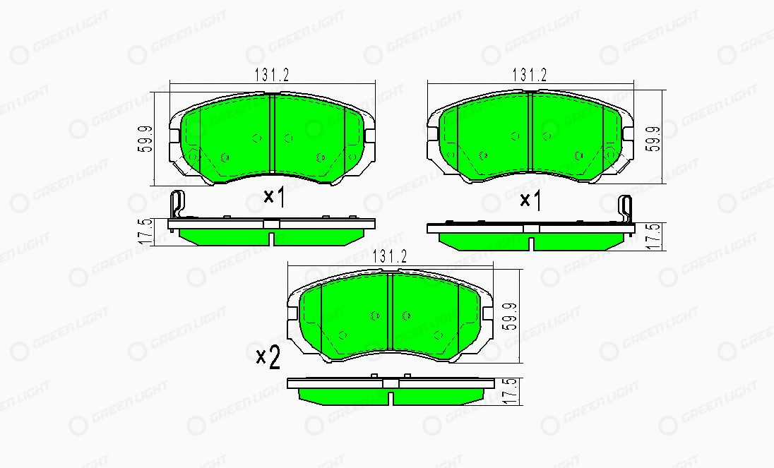 Kit de plaquettes de frein, frein à disque Automotive Adriado GLBP0218