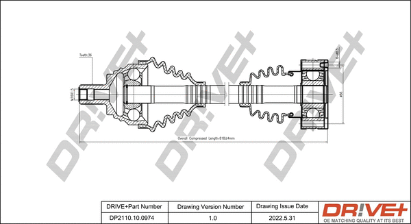 Arbre de transmission Dr!ve+ DP2110.10.0974