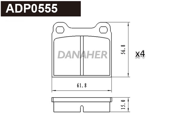 Kit de plaquettes de frein, frein à disque DANAHER ADP0555