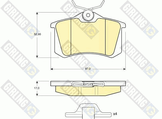 Kit de plaquettes de frein, frein à disque GIRLING 6113281