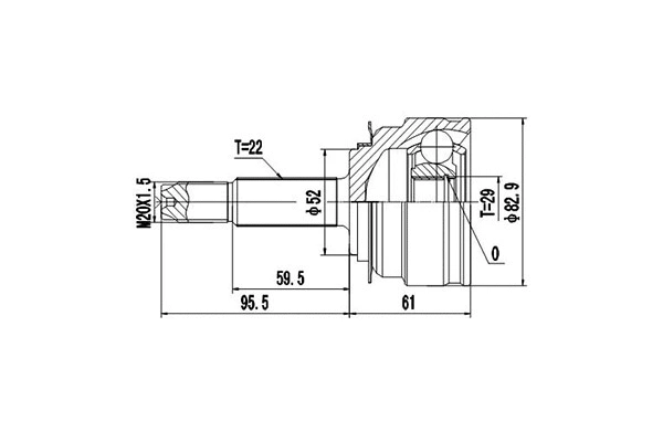 Jeu de joints, arbre de transmission DYNAMATRIX DCV812020