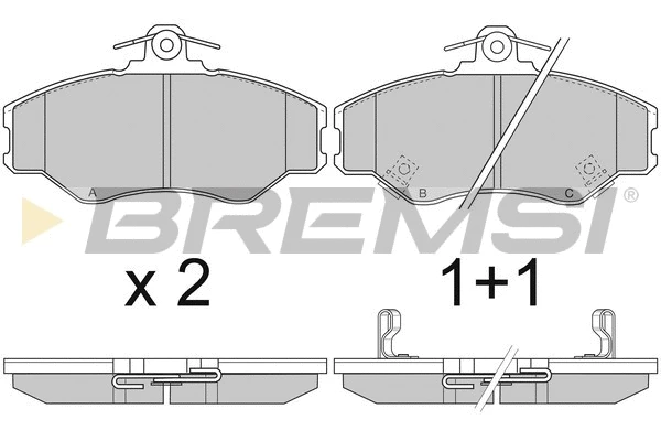 Kit de plaquettes de frein, frein à disque BREMSI BP2708