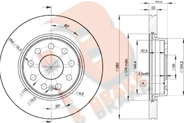 Disque de frein R BRAKE 78RBD25614
