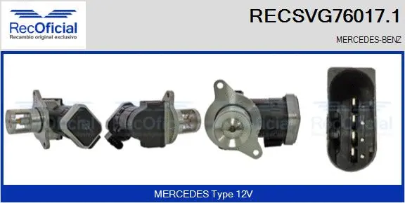 Vanne EGR RECOFICIAL RECSVG76017.1