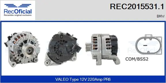 Alternateur RECOFICIAL REC2015531.1