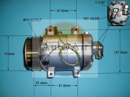 Compresseur, climatisation AUTO AIR GLOUCESTER 14-7589