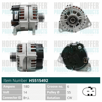 Alternateur HOFFER H5515492