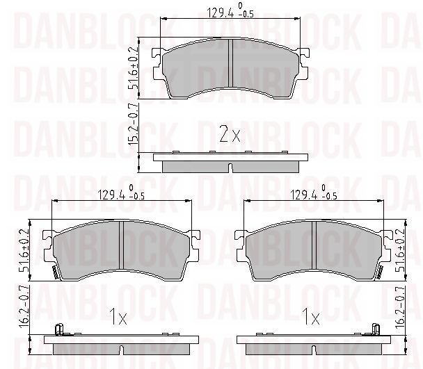 Kit de plaquettes de frein, frein à disque DANBLOCK DB 510825