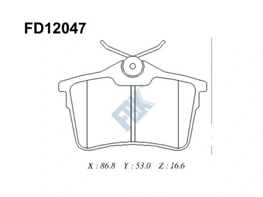 Kit de plaquettes de frein, frein à disque FBK FD12047