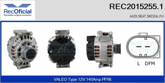 Alternateur RECOFICIAL REC2015255.1