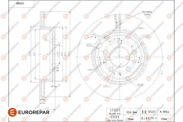 Disque de frein EUROREPAR 1684326580