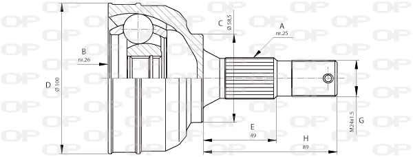 Jeu de joints, arbre de transmission OPEN PARTS CVJ5680.10