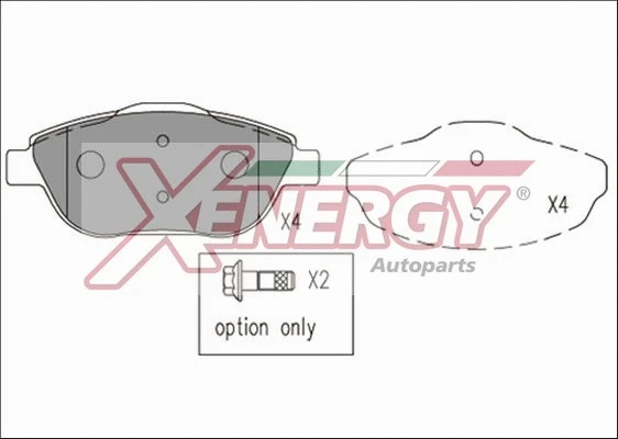 Kit de plaquettes de frein, frein à disque AP XENERGY X41167