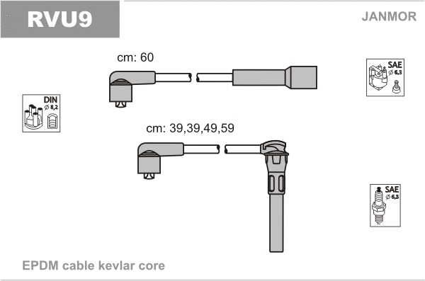 Kit de câbles d'allumage JANMOR RVU9