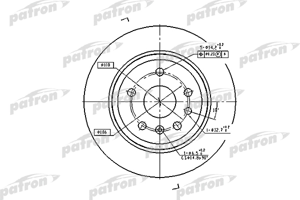 Disque de frein PATRON PBD2773