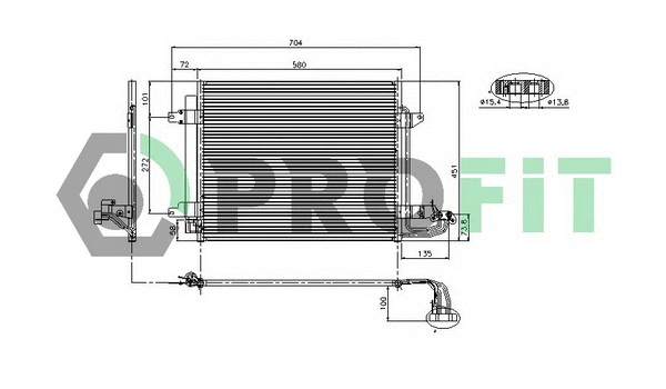 Condenseur, climatisation PROFIT PR 9570C1