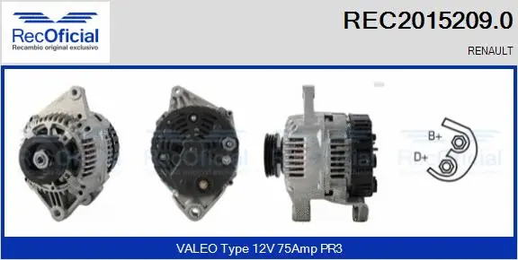 Alternateur RECOFICIAL REC2015209.0