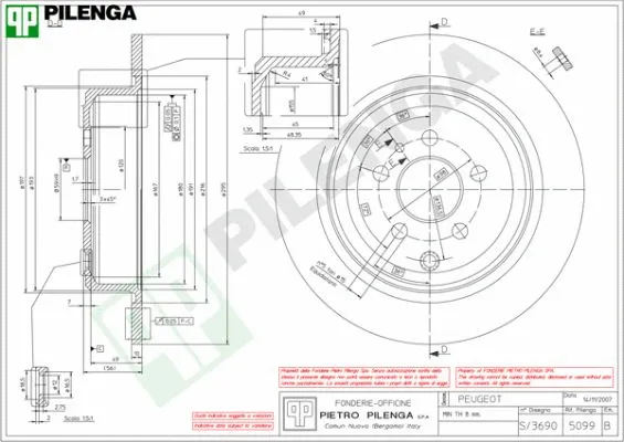 Disque de frein PILENGA 5099