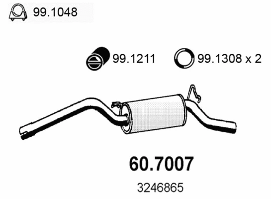 Silencieux arrière ASSO 60.7007