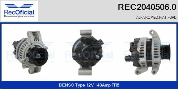 Alternateur RECOFICIAL REC2040506.0