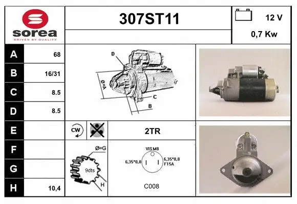Démarreur STARTCAR 307ST11
