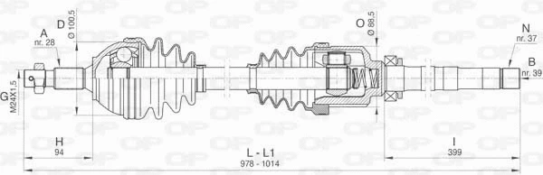 Arbre de transmission OPEN PARTS DRS6406.00