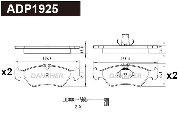 Kit de plaquettes de frein, frein à disque DANAHER ADP1925