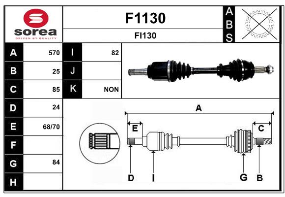 Arbre de transmission SNRA F1130