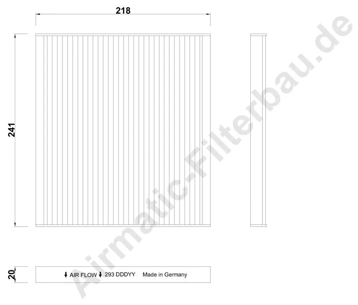 Filtre, air de l'habitacle AIRMATIC Filterbau IF0293