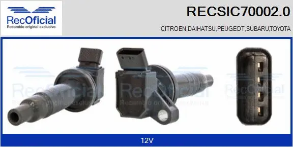 Bobine d'allumage RECOFICIAL RECSIC70002.0