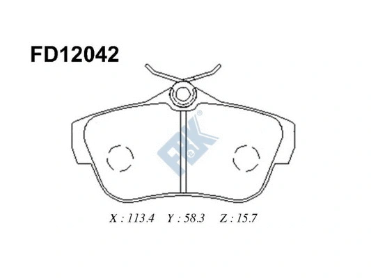 Kit de plaquettes de frein, frein à disque FBK FD12042