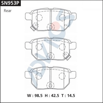 Kit de plaquettes de frein, frein à disque ADVICS SN953P