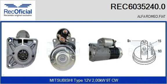 Démarreur RECOFICIAL REC6035240.0