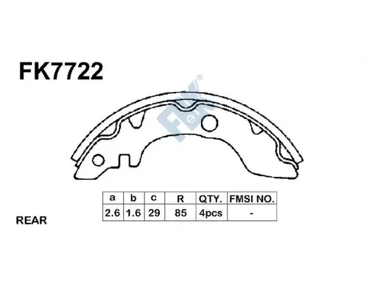 Jeu de mâchoires de frein FBK FK7722