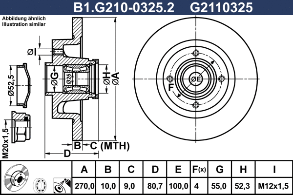 Disque de frein GALFER B1.G210-0325.2