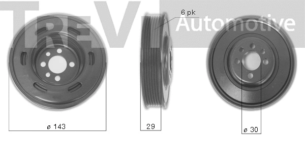 Poulie, vilebrequin TREVI AUTOMOTIVE PC1077