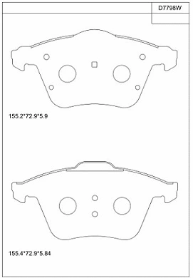Kit de plaquettes de frein, frein à disque ASIMCO KD7798W